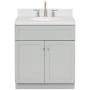 Ariel Hamlet 30" Free Standing Single Basin Vanity Set with Cabinet, Quartz Vanity Top, and Oval Bathroom Sink Grey