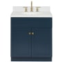 Ariel Hamlet 30" Free Standing Single Basin Vanity Set with Cabinet, Quartz Vanity Top, and Oval Bathroom Sink Midnight Blue