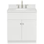 Ariel Hamlet 30" Free Standing Single Basin Vanity Set with Cabinet, Quartz Vanity Top, and Oval Bathroom Sink White