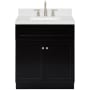 Ariel Hamlet 30" Free Standing Single Basin Vanity Set with Cabinet, Quartz Vanity Top, and Rectangular Bathroom Sink Black