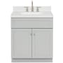 Ariel Hamlet 30" Free Standing Single Basin Vanity Set with Cabinet, Quartz Vanity Top, and Rectangular Bathroom Sink Grey