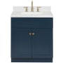Ariel Hamlet 30" Free Standing Single Basin Vanity Set with Cabinet, Quartz Vanity Top, and Rectangular Bathroom Sink Midnight Blue