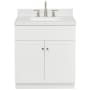 Ariel Hamlet 30" Free Standing Single Basin Vanity Set with Cabinet, Quartz Vanity Top, and Rectangular Bathroom Sink White