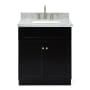 Ariel Hamlet 31" Free Standing Single Basin Vanity Set with Cabinet and Marble Vanity Top Black / Carrara White Top