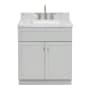 Ariel Hamlet 31" Free Standing Single Basin Vanity Set with Cabinet and Marble Vanity Top Grey / Carrara White Top