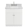 Ariel Hamlet 31" Free Standing Single Basin Vanity Set with Cabinet and Marble Vanity Top White / Carrara White Top