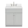 Ariel Hamlet 31" Free Standing Single Basin Vanity Set with Cabinet and Quartz Vanity Top Grey / Pure White Top