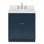 Ariel Hamlet 31" Free Standing Single Basin Vanity Set with Cabinet and Quartz Vanity Top Midnight Blue / Pure White Top