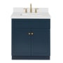 Ariel Hamlet 30" Free Standing Single Basin Vanity Set with Cabinet and Quartz Vanity Top Midnight Blue / Pure White Top