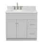 Ariel Hamlet 36" Free Standing Single Basin Vanity Set with Cabinet and Marble Vanity Top Grey / Carrara White Top