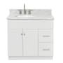 Ariel Hamlet 36" Free Standing Single Basin Vanity Set with Cabinet and Marble Vanity Top White / Carrara White Top