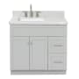 Ariel Hamlet 36" Free Standing Single Basin Vanity Set with Cabinet and Marble Vanity Top Grey / Carrara White Top