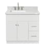 Ariel Hamlet 36" Free Standing Single Basin Vanity Set with Cabinet and Marble Vanity Top White / Carrara White Top