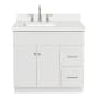 Ariel Hamlet 36" Free Standing Single Basin Vanity Set with Cabinet and Quartz Vanity Top White / Pure White Top