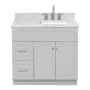 Ariel Hamlet 36" Free Standing Single Basin Vanity Set with Cabinet and Marble Vanity Top Grey / Carrara White Top
