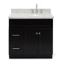 Ariel Hamlet 36" Free Standing Single Basin Vanity Set with Cabinet and Marble Vanity Top Black / Carrara White Top
