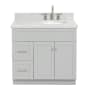 Ariel Hamlet 36" Free Standing Single Basin Vanity Set with Cabinet and Marble Vanity Top Grey / Carrara White Top