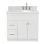 Ariel Hamlet 36" Free Standing Single Basin Vanity Set with Cabinet and Marble Vanity Top White / Carrara White Top