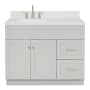 Ariel Hamlet 42" Free Standing Single Basin Vanity Set with Cabinet, Quartz Vanity Top, and Left Offset Rectangular Bathroom Sink Grey