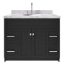 Ariel Hamlet 43" Free Standing Single Basin Vanity Set with Cabinet and Marble Vanity Top Black