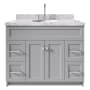 Ariel Hamlet 43" Free Standing Single Basin Vanity Set with Cabinet and Marble Vanity Top Grey