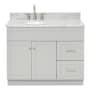 Ariel Hamlet 42" Free Standing Single Basin Vanity Set with Cabinet and Marble Vanity Top Grey / Carrara White Top