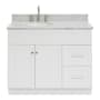 Ariel Hamlet 42" Free Standing Single Basin Vanity Set with Cabinet and Marble Vanity Top White / Carrara White Top
