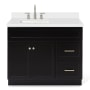 Ariel Hamlet 42" Free Standing Single Basin Vanity Set with Cabinet and Quartz Vanity Top Black / Pure White Top