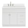 Ariel Hamlet 42" Free Standing Single Basin Vanity Set with Cabinet and Quartz Vanity Top White / Pure White Top