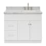 Ariel Hamlet 42" Free Standing Single Basin Vanity Set with Cabinet and Marble Vanity Top White / Carrara White Top
