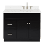 Ariel Hamlet 43" Free Standing Single Basin Vanity Set with Cabinet and Quartz Vanity Top Black / Pure White Top