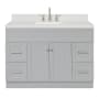 Ariel Hamlet 48" Free Standing Single Basin Vanity Set with Cabinet, Quartz Vanity Top, and Rectangular Bathroom Sink Grey