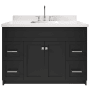 Ariel Hamlet 48" Free Standing Single Basin Vanity Set with Cabinet and Quartz Vanity Top Black