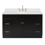 Ariel Hamlet 54" Free Standing Single Basin Vanity Set with Cabinet, Quartz Vanity Top, and Oval Bathroom Sink Black