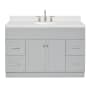 Ariel Hamlet 54" Free Standing Single Basin Vanity Set with Cabinet, Quartz Vanity Top, and Oval Bathroom Sink Grey