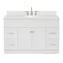 Ariel Hamlet 54" Free Standing Single Basin Vanity Set with Cabinet, Quartz Vanity Top, and Oval Bathroom Sink White