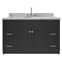 Ariel Hamlet 55" Free Standing Single Basin Vanity Set with Cabinet and Marble Vanity Top Black