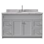 Ariel Hamlet 55" Free Standing Single Basin Vanity Set with Cabinet and Marble Vanity Top Grey