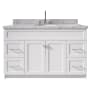 Ariel Hamlet 55" Free Standing Single Basin Vanity Set with Cabinet and Marble Vanity Top White