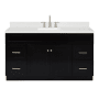 Ariel Hamlet 60" Free Standing Single Basin Vanity Set with Cabinet, Quartz Vanity Top, and Rectangular Bathroom Sink Black