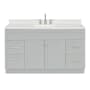 Ariel Hamlet 60" Free Standing Single Basin Vanity Set with Cabinet, Quartz Vanity Top, and Rectangular Bathroom Sink Grey