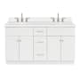 Ariel Hamlet 60" Free Standing Double Basin Vanity Set with Cabinet and Quartz Vanity Top White / Pure White Top