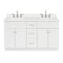 Ariel Hamlet 60" Free Standing Double Basin Vanity Set with Cabinet and Quartz Vanity Top White / Pure White Top