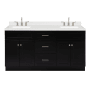 Ariel Hamlet 66" Free Standing Double Basin Vanity Set with Cabinet, Quartz Vanity Top, and Rectangular Bathroom Sinks Black