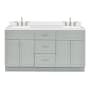 Ariel Hamlet 66" Free Standing Double Basin Vanity Set with Cabinet, Quartz Vanity Top, and Rectangular Bathroom Sinks Grey