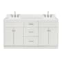 Ariel Hamlet 66" Free Standing Double Basin Vanity Set with Cabinet, Quartz Vanity Top, and Rectangular Bathroom Sinks White