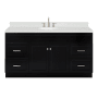 Ariel Hamlet 66" Free Standing Single Basin Vanity Set with Cabinet, Quartz Vanity Top, and Oval Bathroom Sink Black