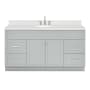 Ariel Hamlet 66" Free Standing Single Basin Vanity Set with Cabinet, Quartz Vanity Top, and Oval Bathroom Sink Grey