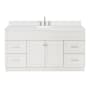 Ariel Hamlet 66" Free Standing Single Basin Vanity Set with Cabinet, Quartz Vanity Top, and Oval Bathroom Sink White