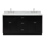 Ariel Hamlet 66" Free Standing Double Basin Vanity Set with Cabinet and Marble Vanity Top Black